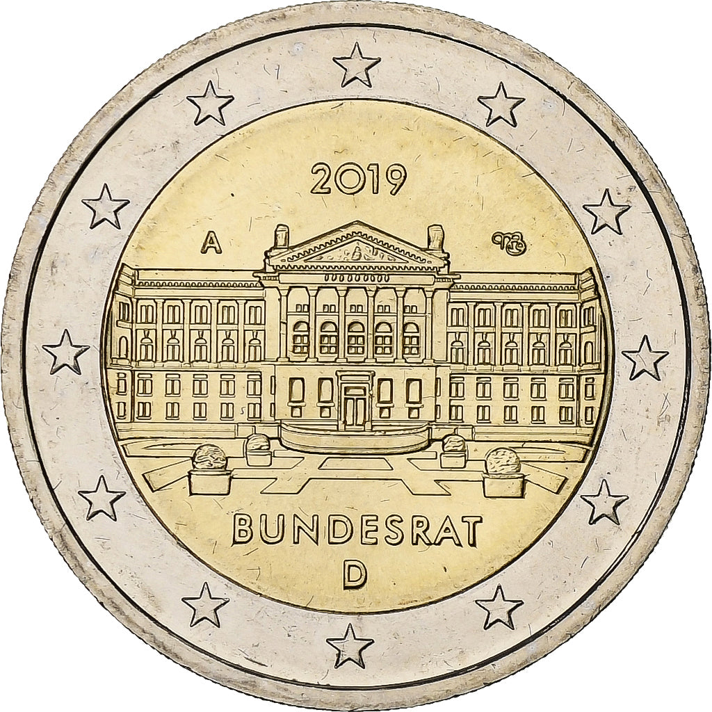 Allemagne, 2 Euro, Bundesrat, 2019, Berlin, Bimétallique, SPL