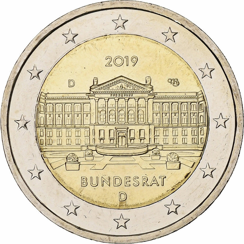 Germania, 2 Euro, Bundesrat, 2019, Munich, Bi-metallico, SPL