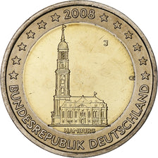 Allemagne, 2 Euro, Cathédrale de Hambourg, 2008, Hamburg, Bimétallique, SPL