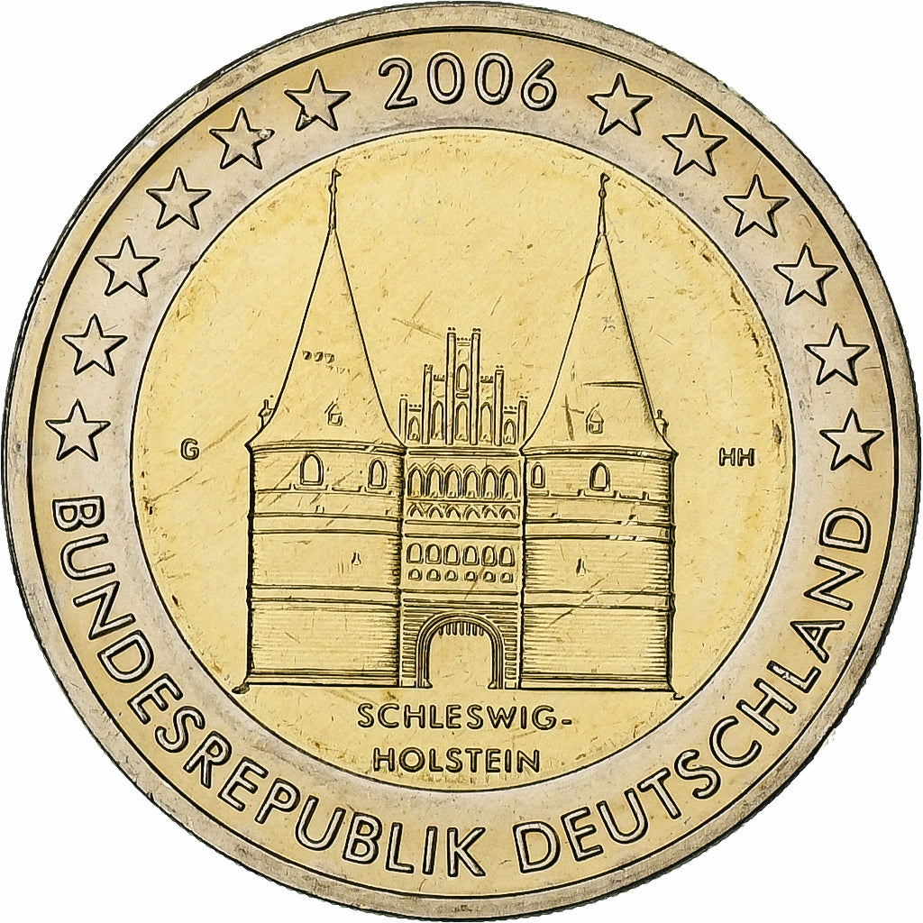 Allemagne, 2 Euro, Schleswig-Holstein, 2006, Karlsruhe, Bimétallique, SPL