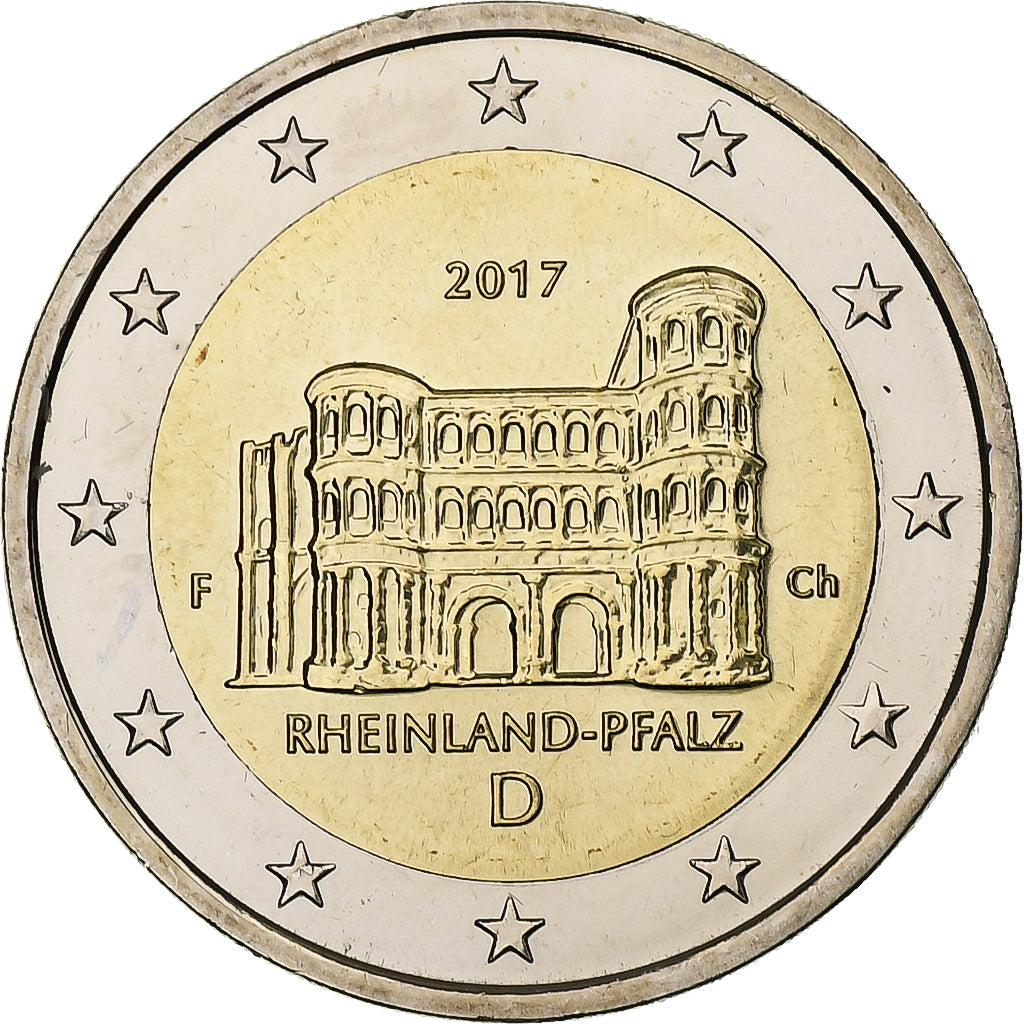 Germany, 2 Euro, Rheinland-Pfalz, 2017, Stuttgart, Bi-Metallic, MS(63)