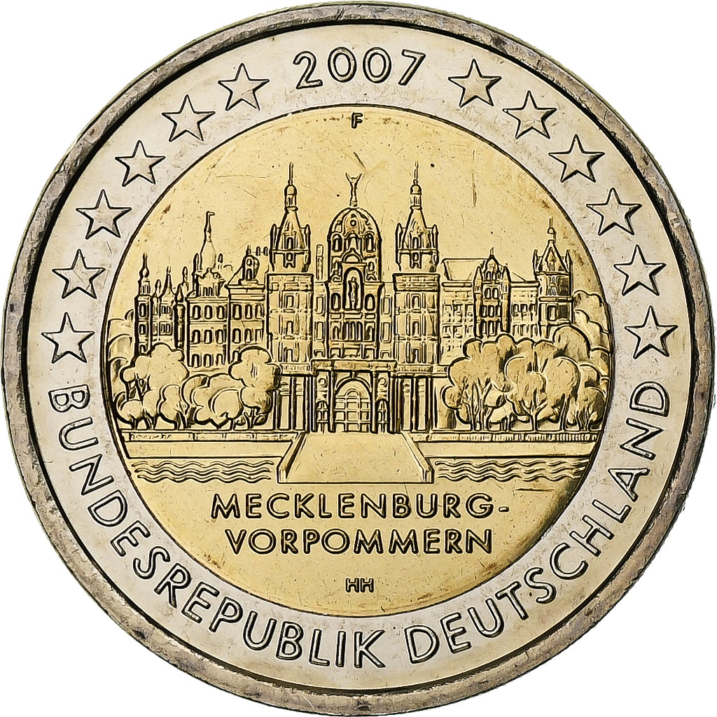 Duitsland, 2 Euro, Mecklenburg-Vorpommern, 2007, Stuttgart, Bi-Metallic, UNC-