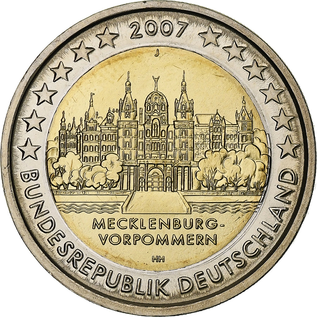Germany, 2 Euro, Mecklenburg-Vorpommern, 2007, Hamburg, Bi-Metallic, MS(63)