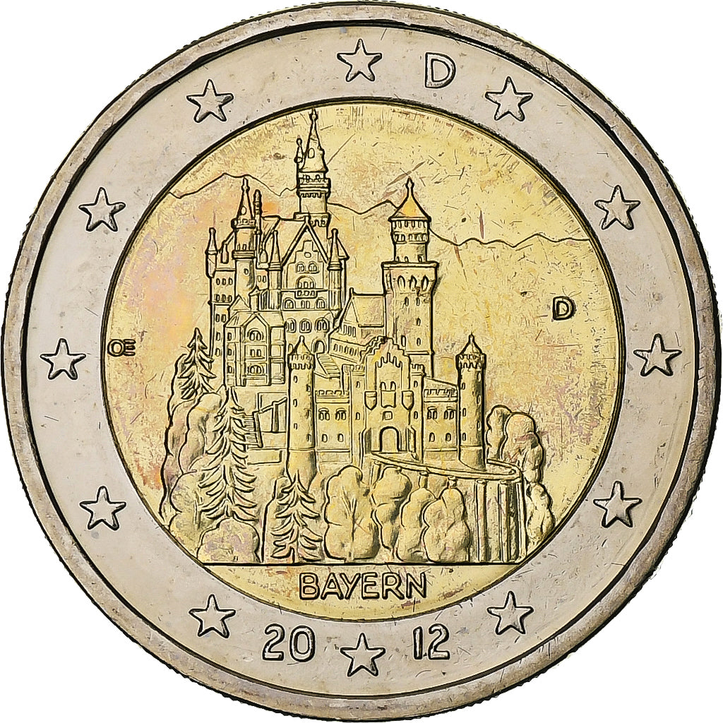 Allemagne, 2 Euro, Bayern, 2012, Munich, Bimétallique, SPL