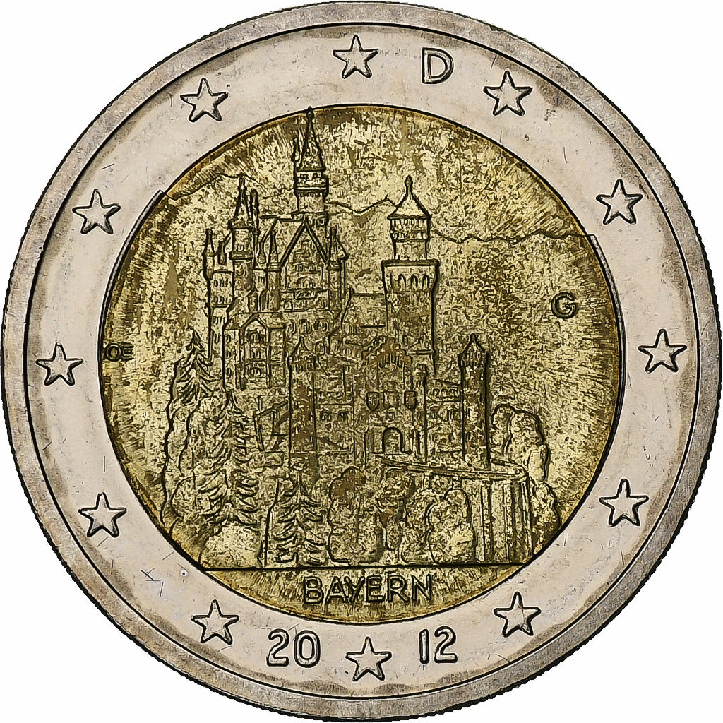 Niemcy, 2 Euro, Bayern, 2012, Karlsruhe, Bimetaliczny, MS(63)