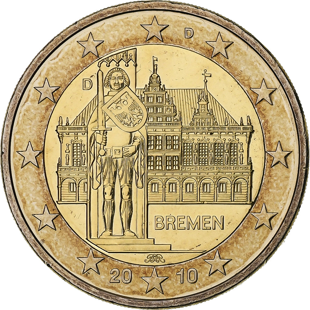Allemagne, 2 Euro, Bremen, 2010, Munich, Bimétallique, SPL, KM:285