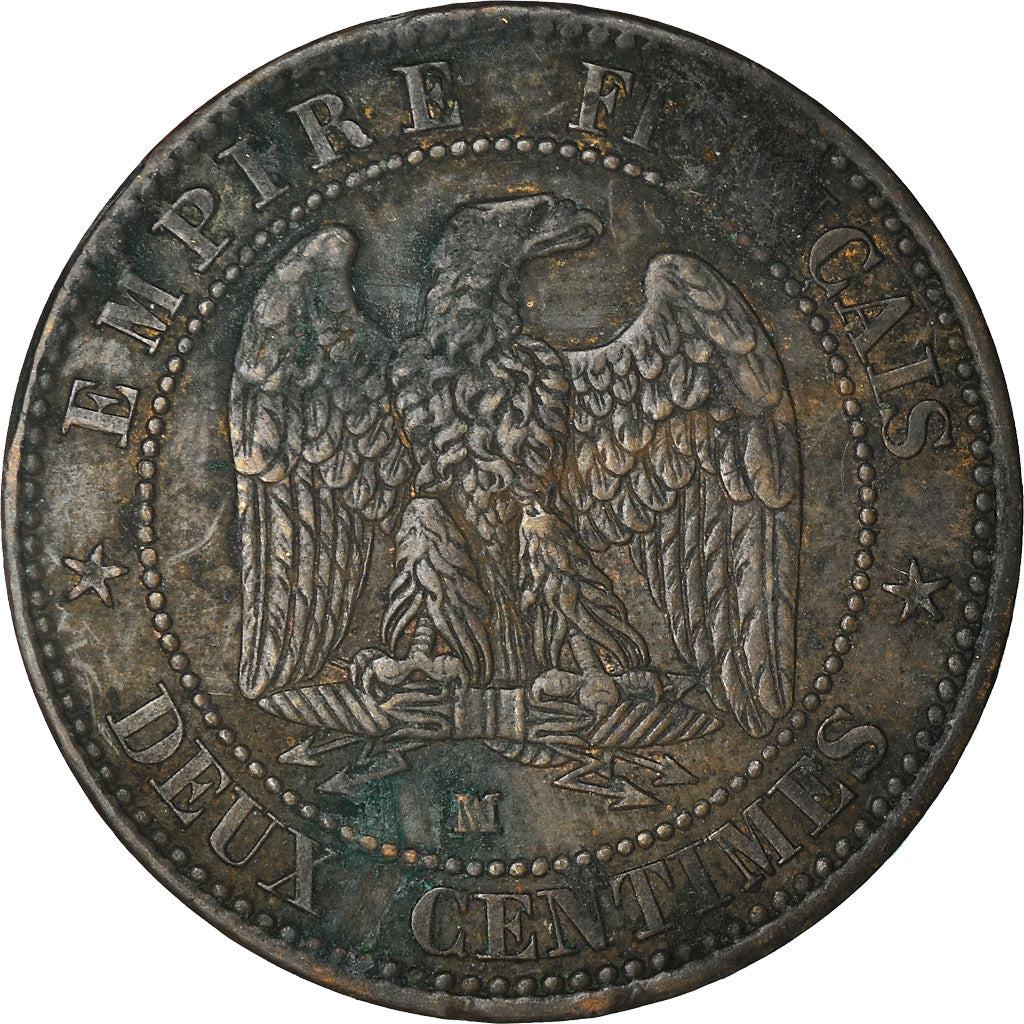 Monnaie, France, Napoleon III, Napoléon III, 2 Centimes, 1855, Marseille, TB