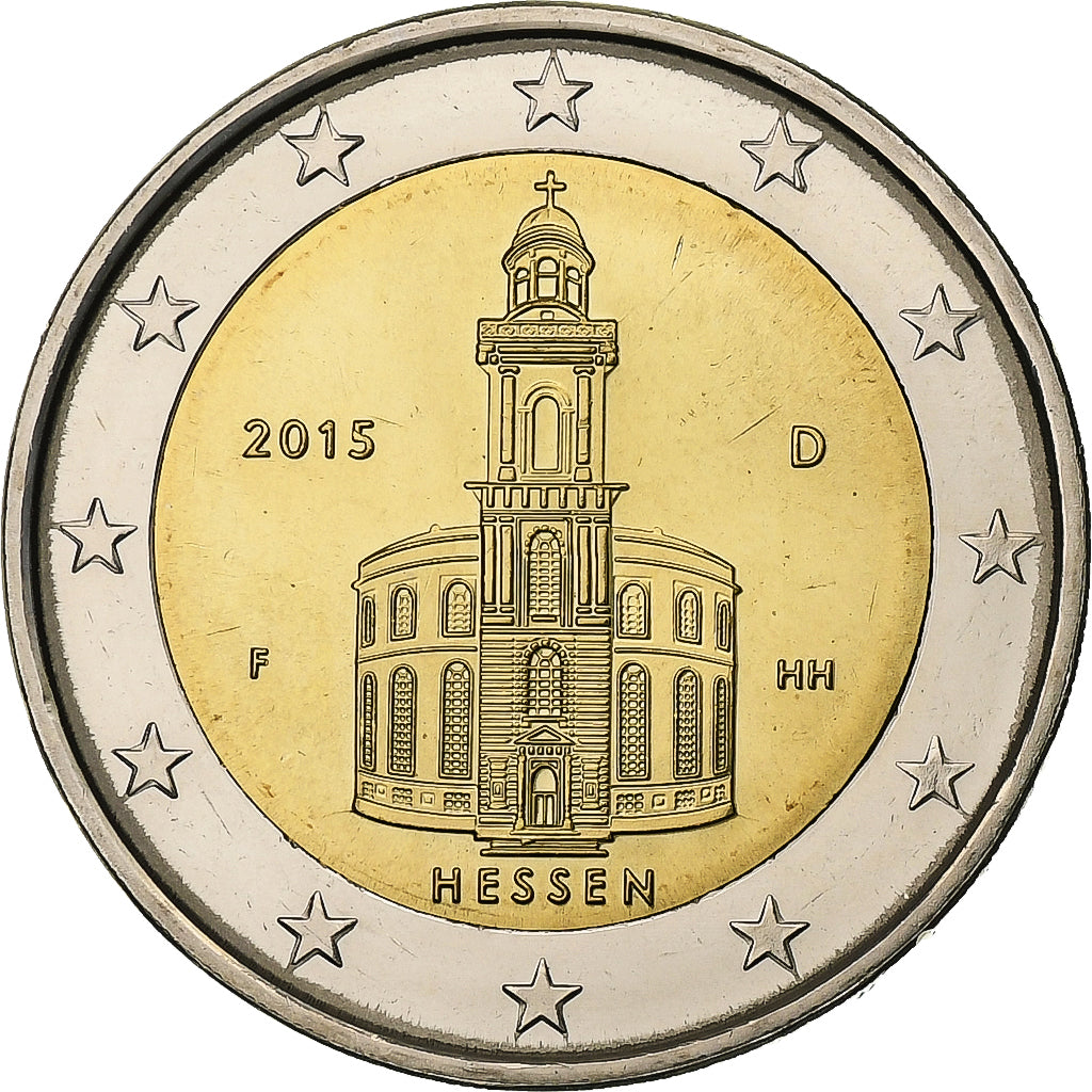 Germany, 2 Euro, Hessen, 2015, Stuttgart, Bi-Metallic, MS(63)