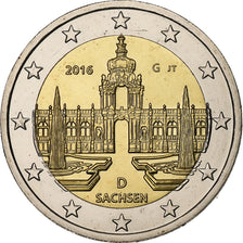 Germany, 2 Euro, Sachsen, 2016, Karlsruhe, Bi-Metallic, MS(63)