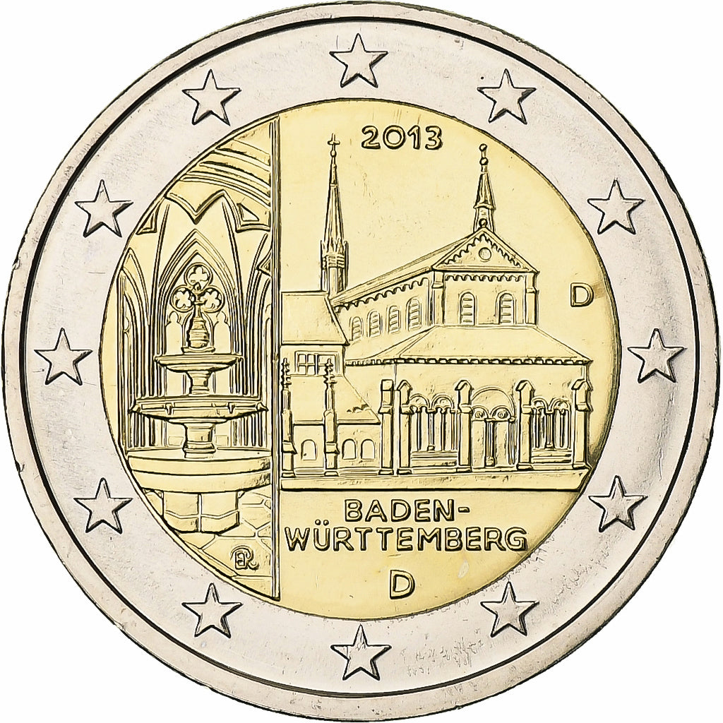 Alemania, 2 Euro, Baden-Württemberg, 2013, Munich, Bimetálico, SC, KM:314