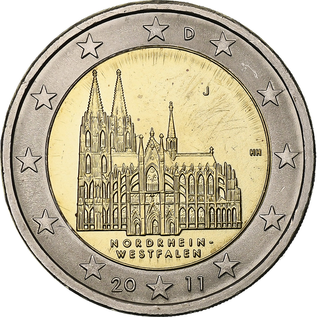 Duitsland, 2 Euro, Nordrhein-Westfalen, 2011, Hamburg, Bi-Metallic, UNC-, KM:293
