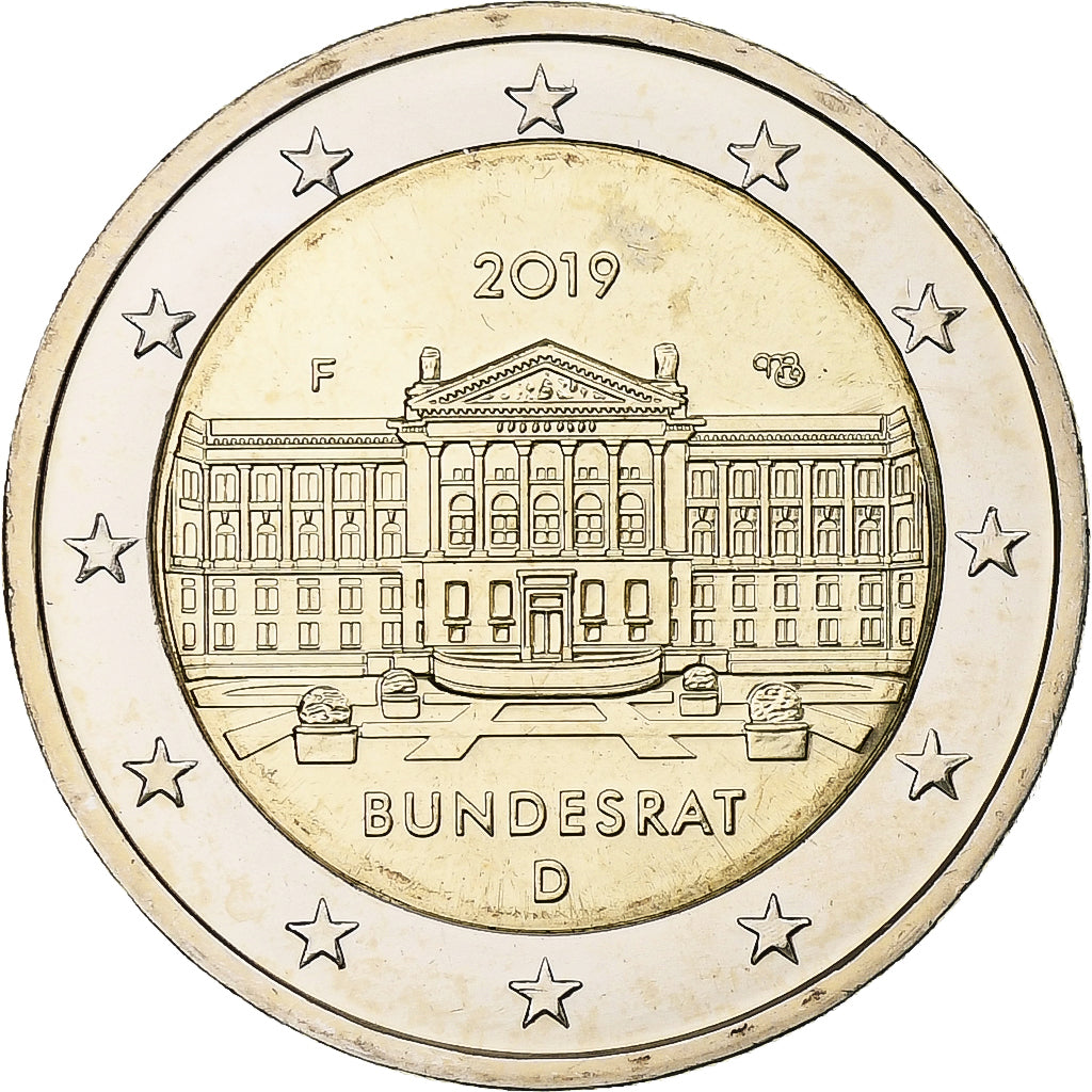 Alemania, 2 Euro, Budensrat, 2019, Stuttgart, Bimetálico, SC