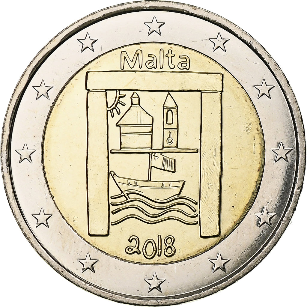 Malta, 2 Euro, From Children in solidarity, 2018, Bi-Metallic, UNC-