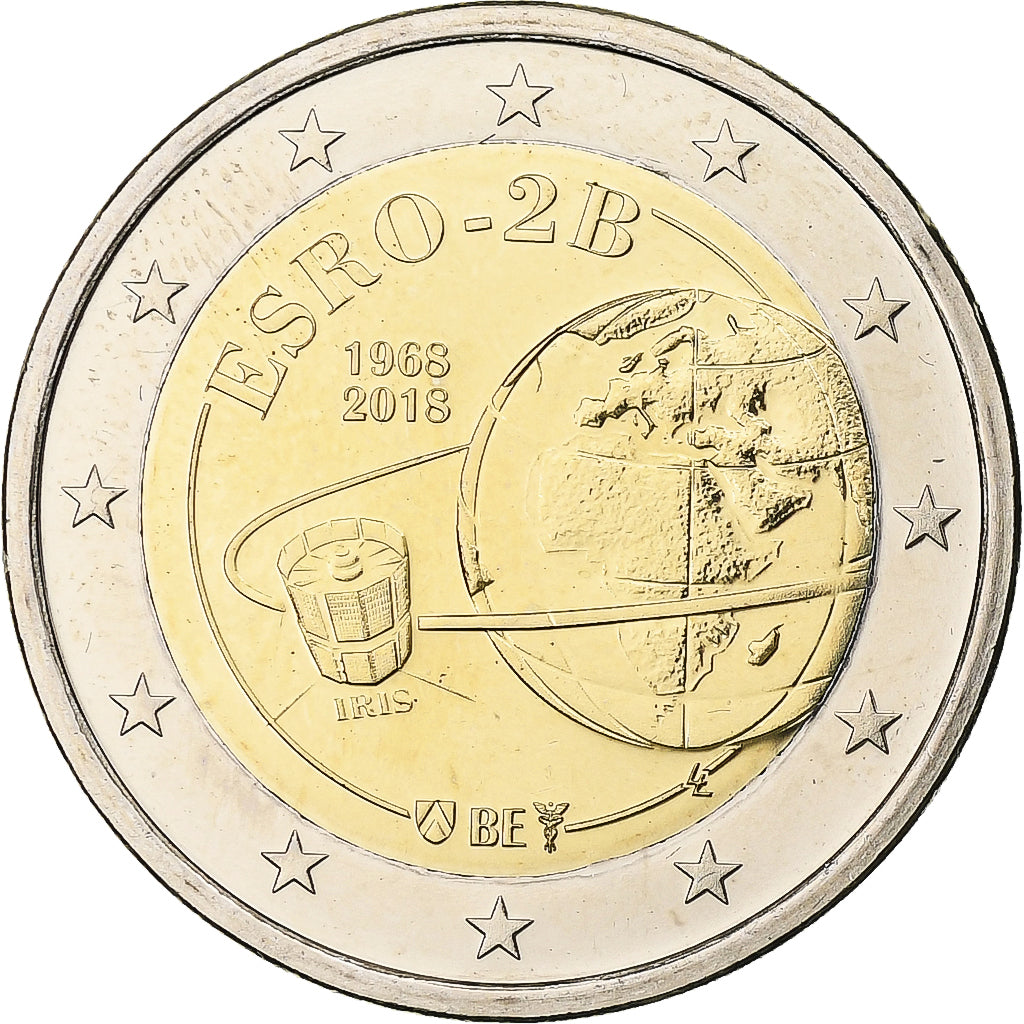 Belgium, 2 Euro, Satellite ESRO-2B, 2018, Utrecht, Bi-Metallic, MS(63)