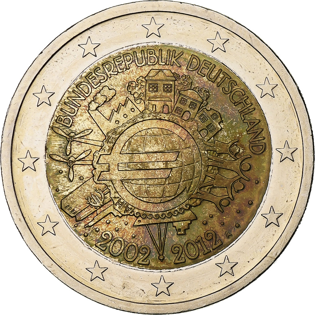 Alemanha, 2 Euro, Introduction de l'euro, 2012, Berlin, Bimetálico, MS(63)