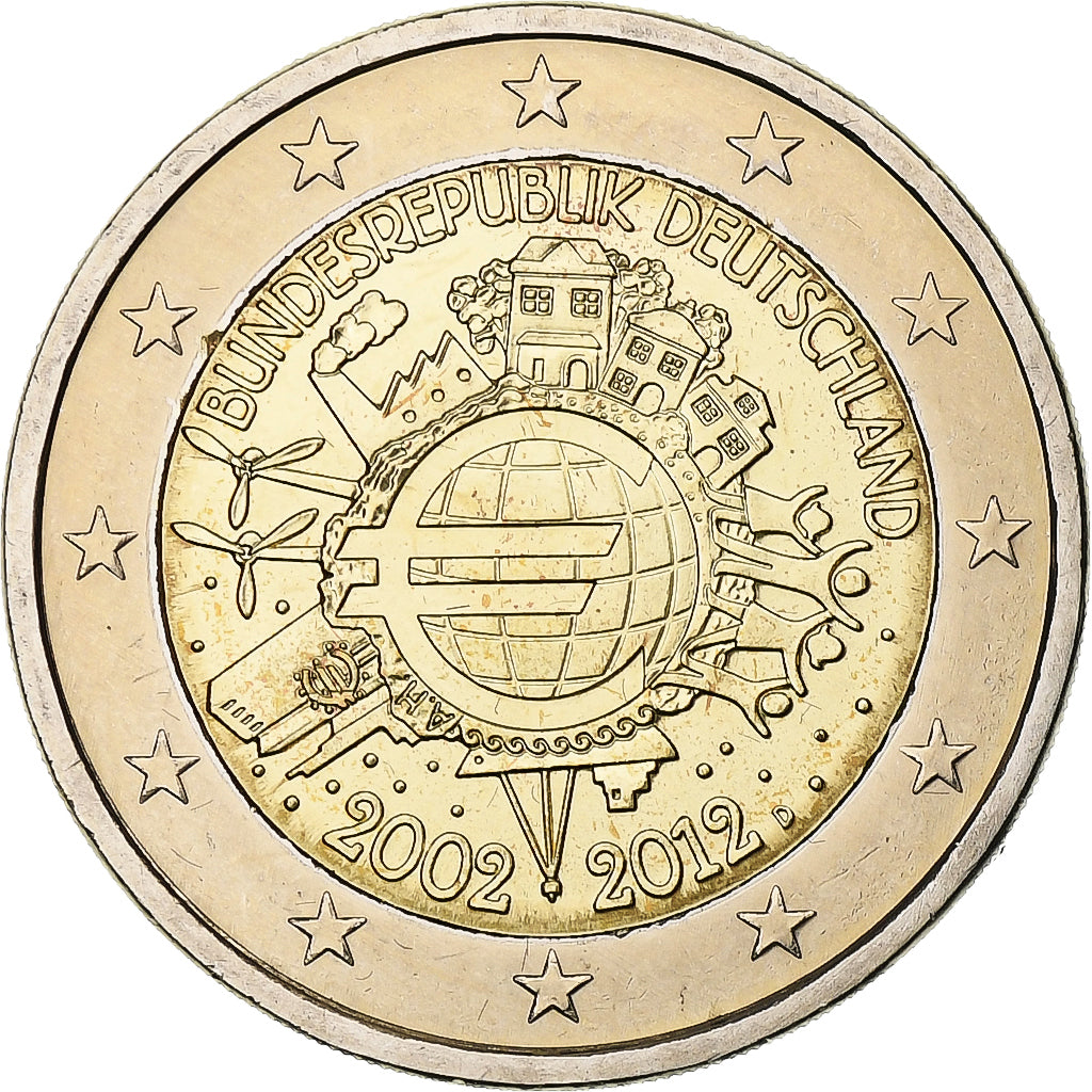Alemanha, 2 Euro, Introduction de l'euro, 2012, Munich, Bimetálico, MS(63)