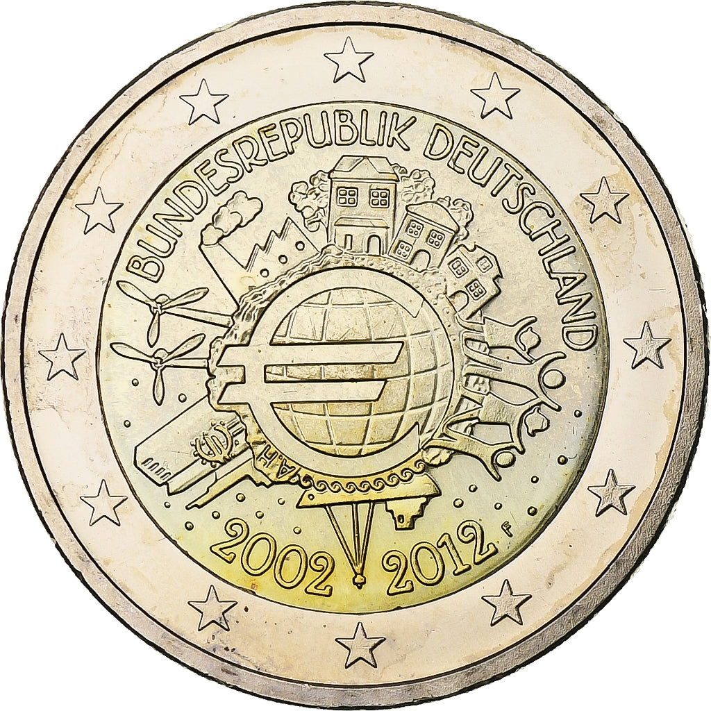 Alemanha, 2 Euro, Introduction de l'euro, 2012, Stuttgart, Bimetálico, MS(63)