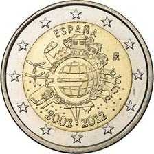 Spain, Juan Carlos I, 2 Euro, Introduction de l'euro, 2012, Madrid, Bi-Metallic