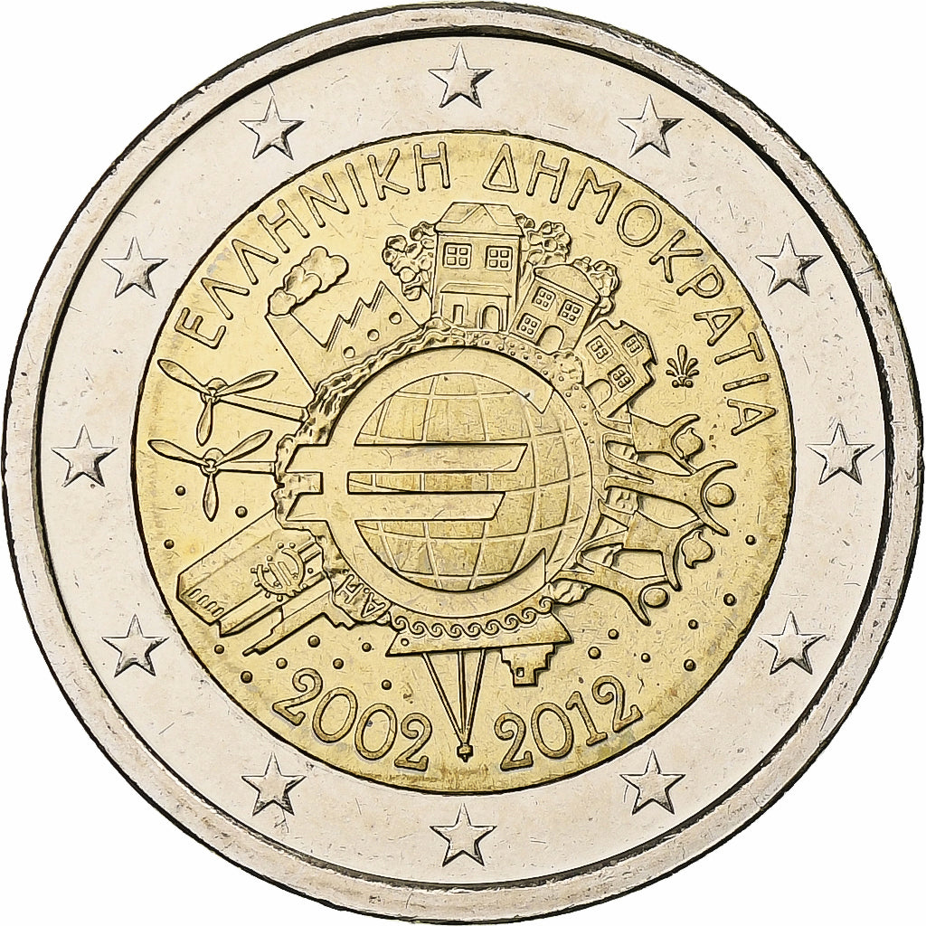 Griechenland, 2 Euro, Introduction de l'euro, 2012, Athens, Bi-Metallic, UNZ