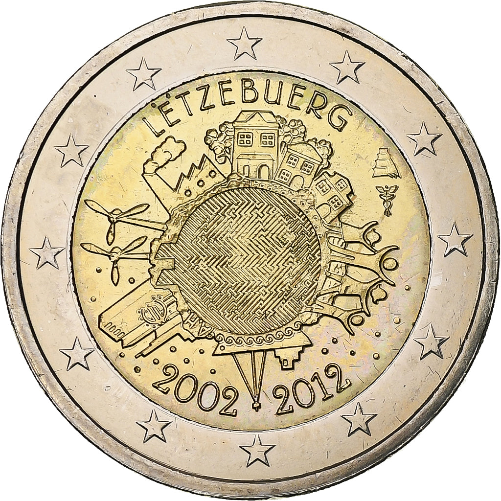 Lussemburgo, Henri, 2 Euro, Introduction de l'euro, 2012, Utrecht, Bi-metallico
