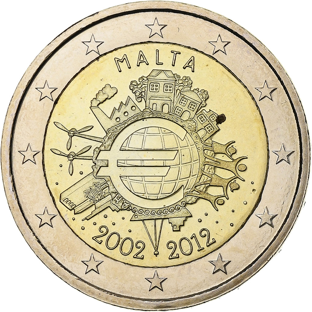 Malta, 2 Euro, Introduction de l'euro, 2012, Utrecht, Bimetálico, SC, KM:139
