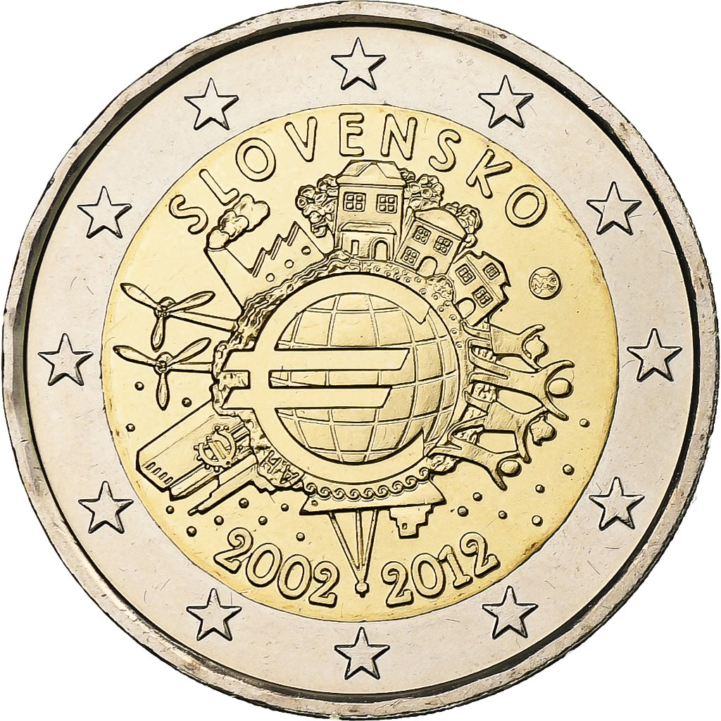 Slovakia, 2 Euro, Introduction de l'euro, 2012, Kremnica, Bi-Metallic, MS(63)