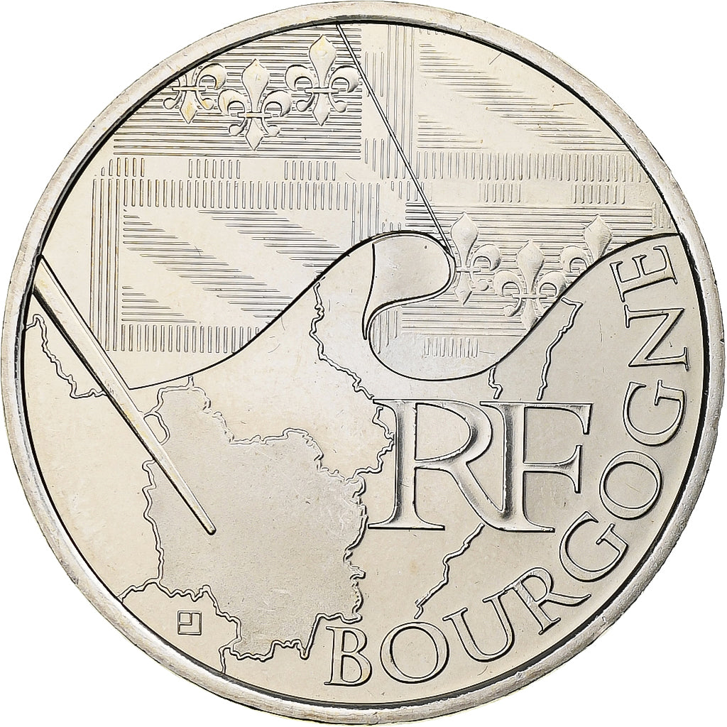 Frankrijk, 10 Euro, Euros des régions, Bourgogne, 2010, Zilver, UNC-, KM:1649