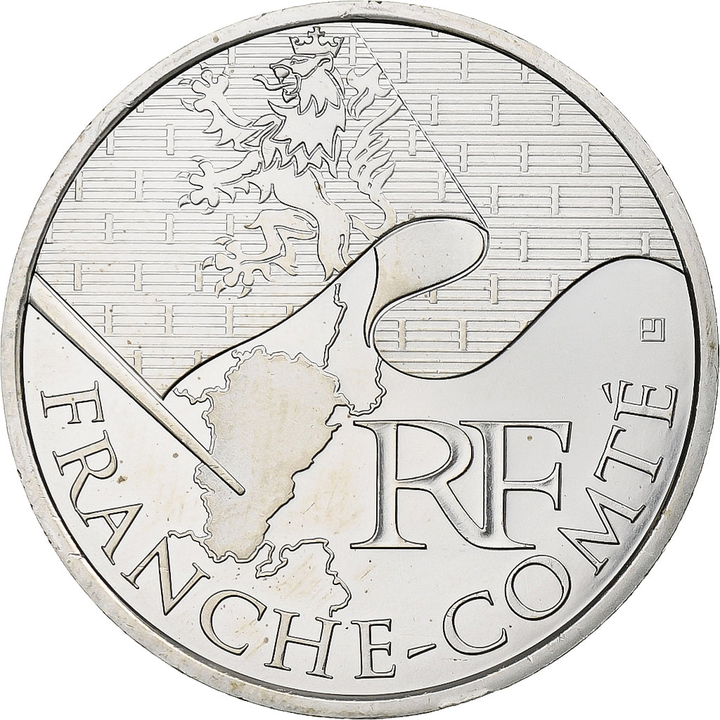 France, 10 Euro, Euros des régions, Franche-Comté, 2010, Argent, SPL, KM:1653