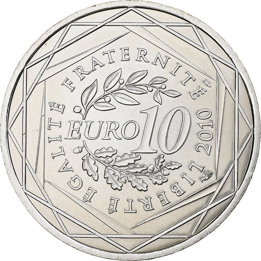 France, 10 Euro, Euros des régions, Ile De France, 2010, Silver, MS(63)