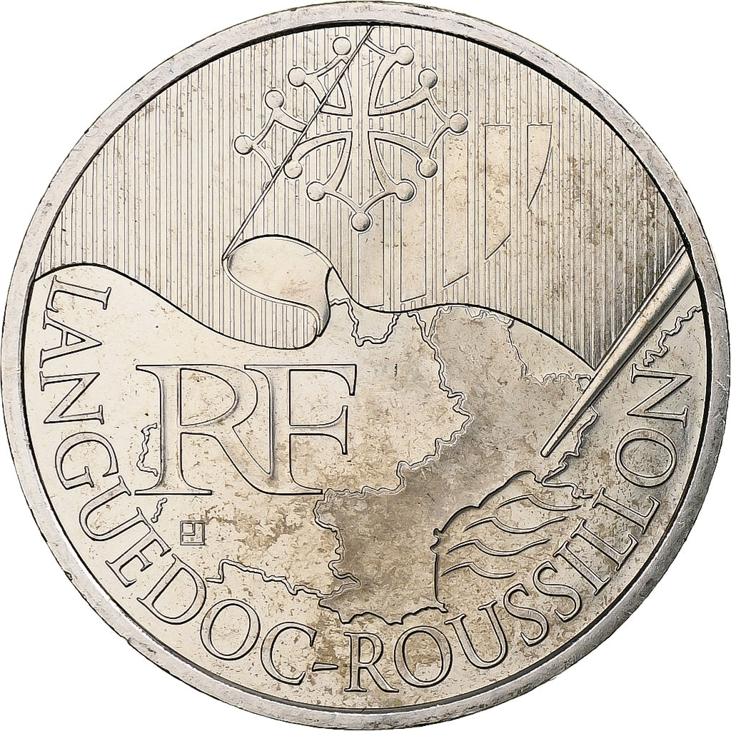 France, 10 Euro, Euros des régions, Languedoc roussillon, 2010, Silver, MS(63)