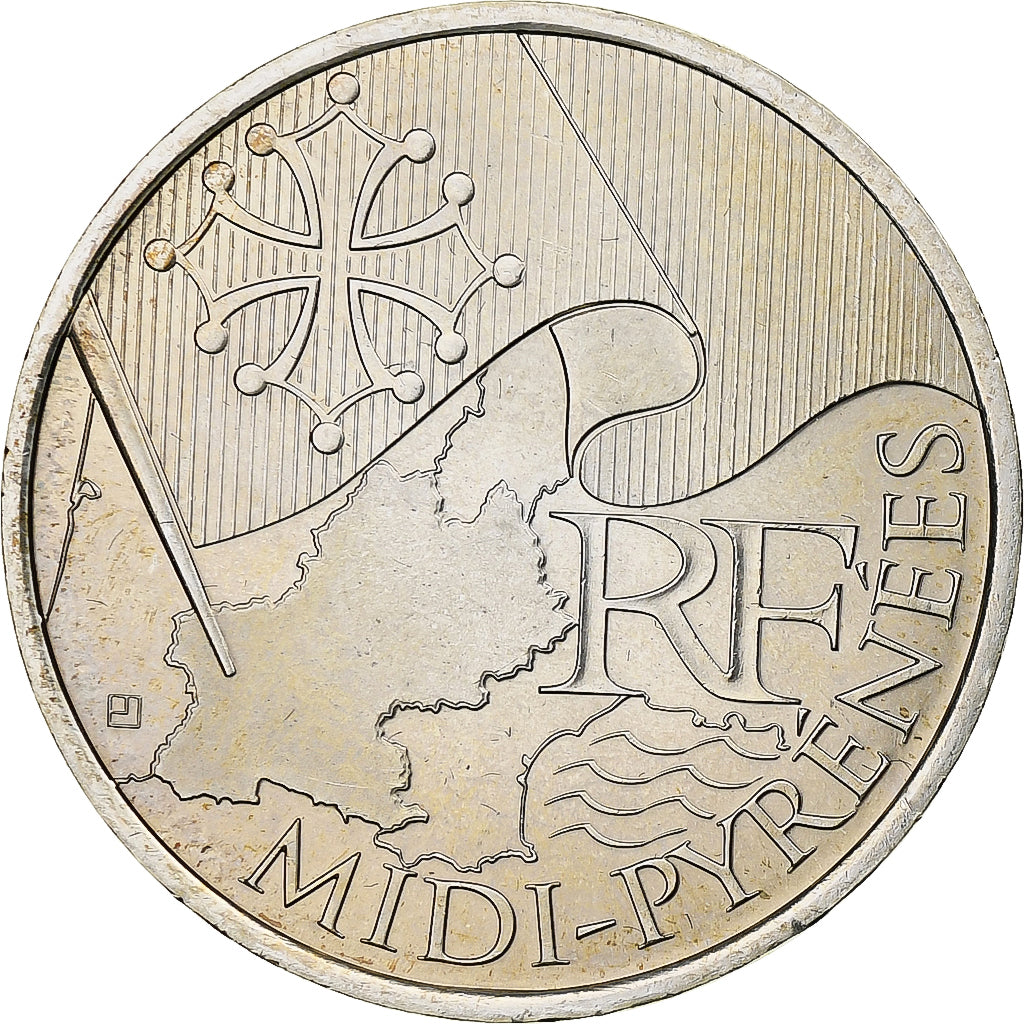 France, 10 Euro, Euros des régions, Midi-Pyrénées, 2010, Silver, MS(63)
