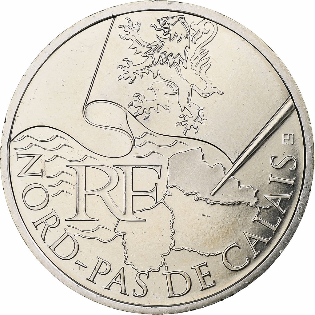 Frankrijk, 10 Euro, Euros des régions, Nord-Pas De Calais, 2010, Zilver, UNC-