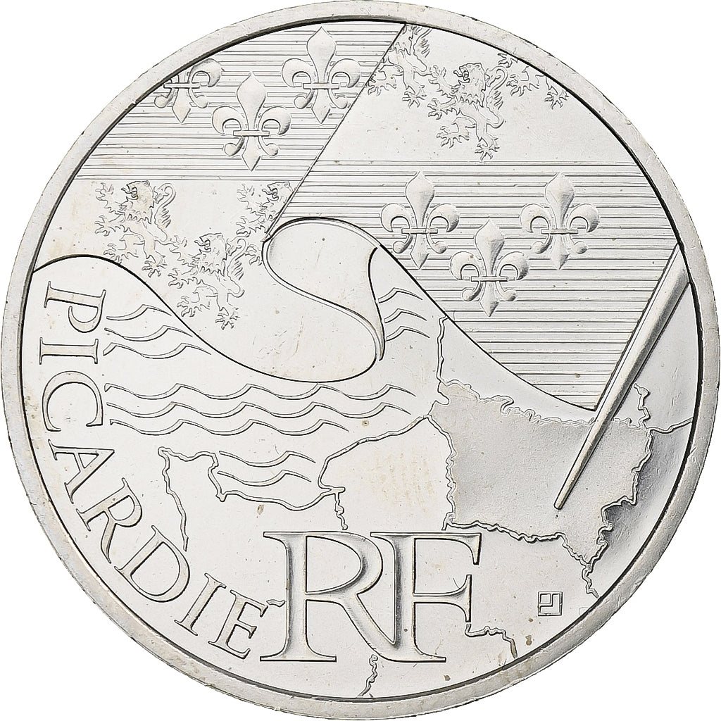 France, 10 Euro, Euros des régions, Picardie, 2010, Argent, SPL, KM:1666