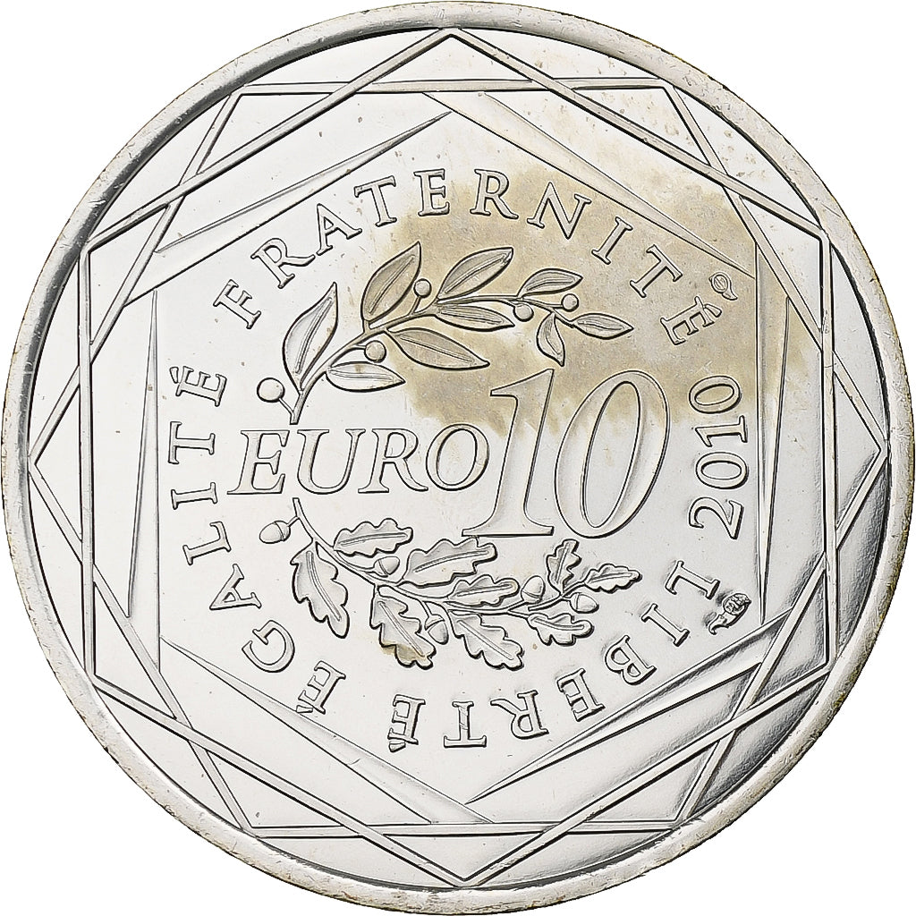 France, 10 Euro, Euros des régions, Basse-Normandie, 2010, Silver, MS(63)