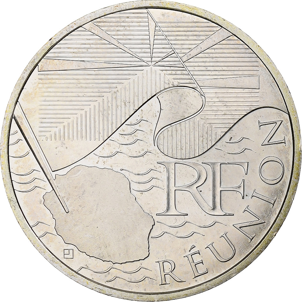Francja, 10 Euro, Euros des régions, Réunion, 2010, Srebro, MS(63), KM:1669