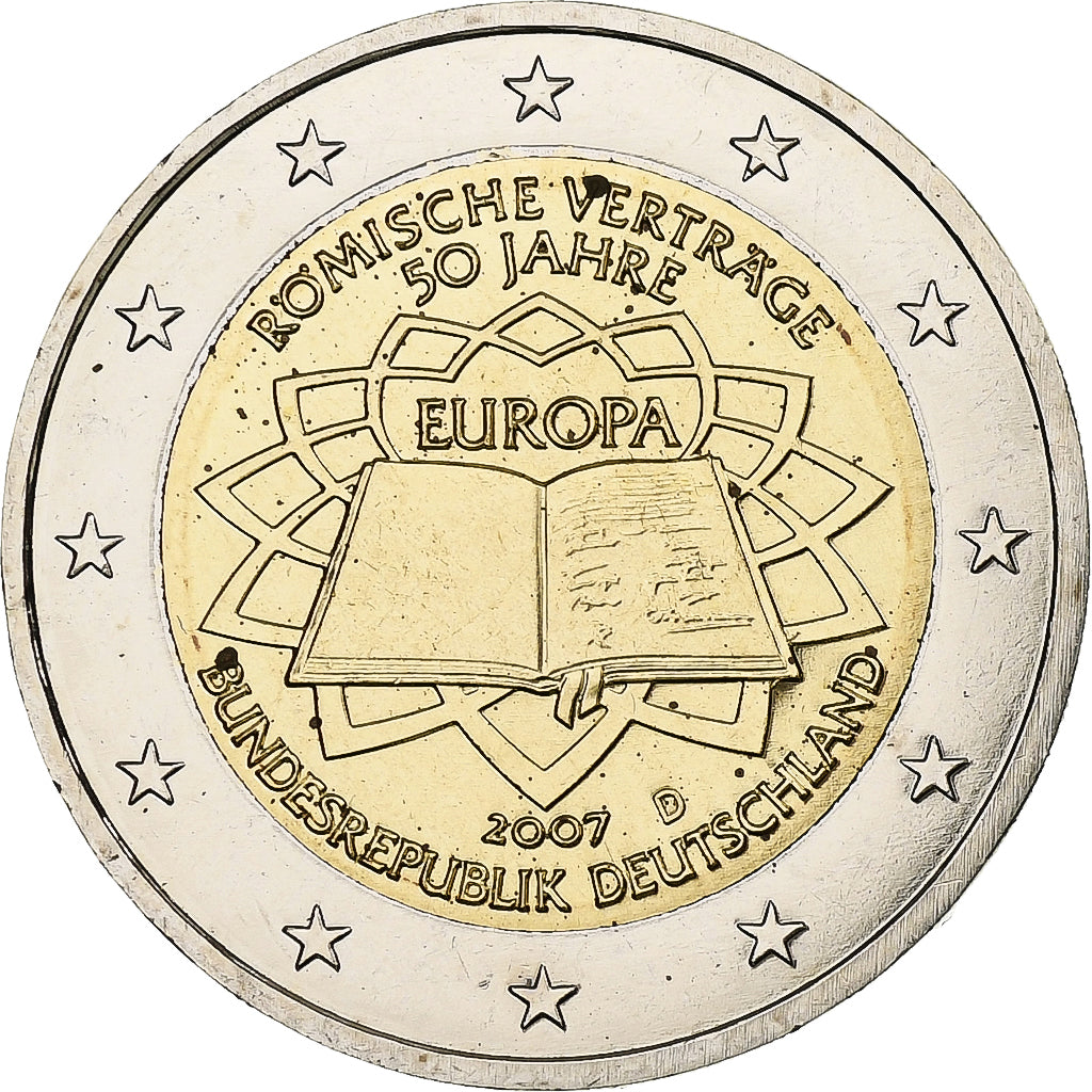Germany, 2 Euro, Traité de Rome, 2007, Munich, Bi-Metallic, MS(63), KM:259