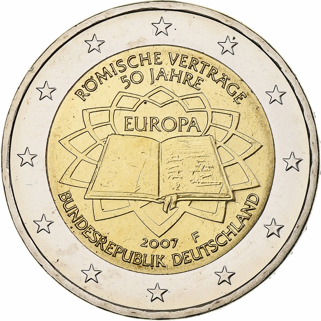Duitsland, 2 Euro, Traité de Rome, 2007, Stuttgart, Bi-Metallic, UNC-, KM:259
