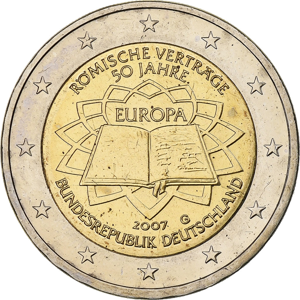 Germany, 2 Euro, Traité de Rome, 2007, Karlsruhe, Bi-Metallic, MS(63), KM:259