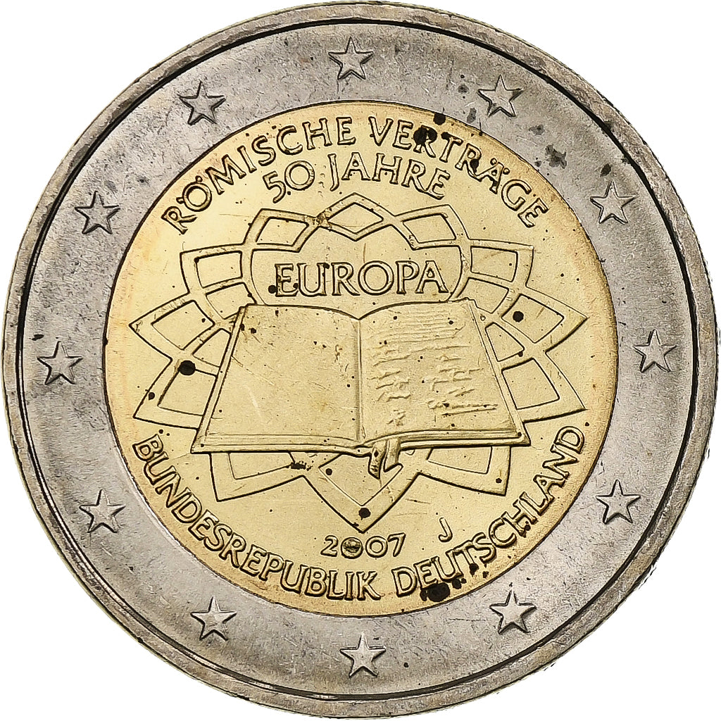 Germany, 2 Euro, Traité de Rome, 2007, Hamburg, Bi-Metallic, MS(60-62), KM:259