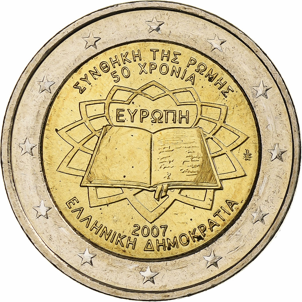 Griechenland, 2 Euro, Traité de Rome, 2007, Athens, Bi-Metallic, UNZ, KM:216