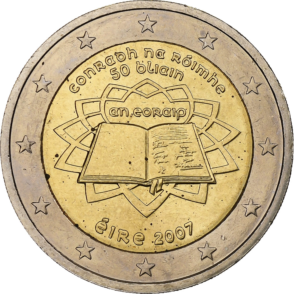 Irlanda - República, 2 Euro, Traité de Rome, 2007, Dublin, Bimetálico