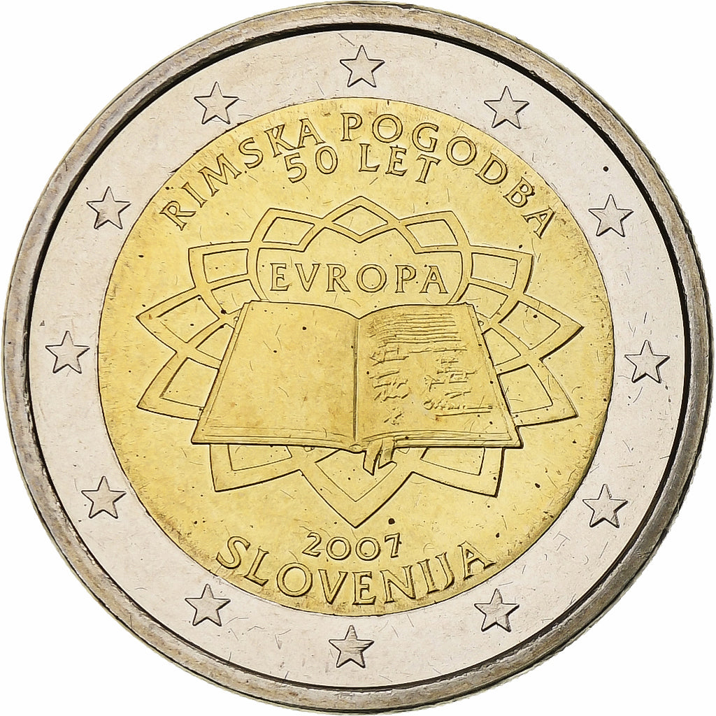 Slovenia, 2 Euro, Traité de Rome, 2007, Vantaa, Bi-metallico, SPL, KM:Pn45