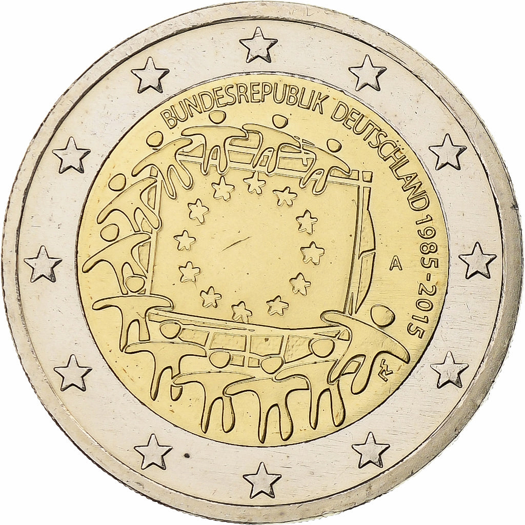 Germany, 2 Euro, 30 ans du drapeau de l'UE, 2015, Berlin, Bi-Metallic, MS(63)