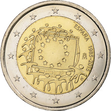 Spain, 2 Euro, 30 ans du drapeau de l'UE, 2015, Madrid, Bi-Metallic, MS(63)