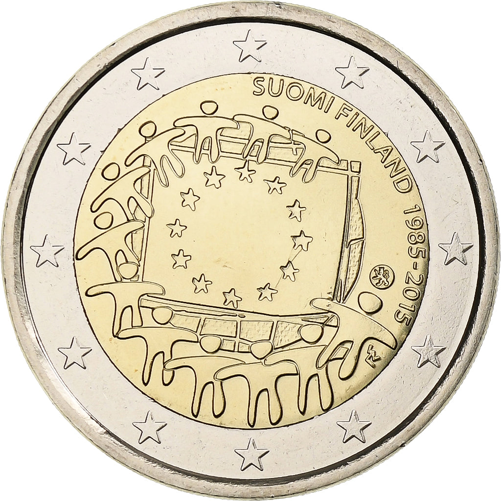 Finlandia, 2 Euro, 30 ans du drapeau de l'UE, 2015, Vantaa, Bimetaliczny
