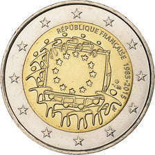 France, 2 Euro, 30 ans du drapeau de l'UE, 2015, Pessac, Bi-Metallic, MS(63)