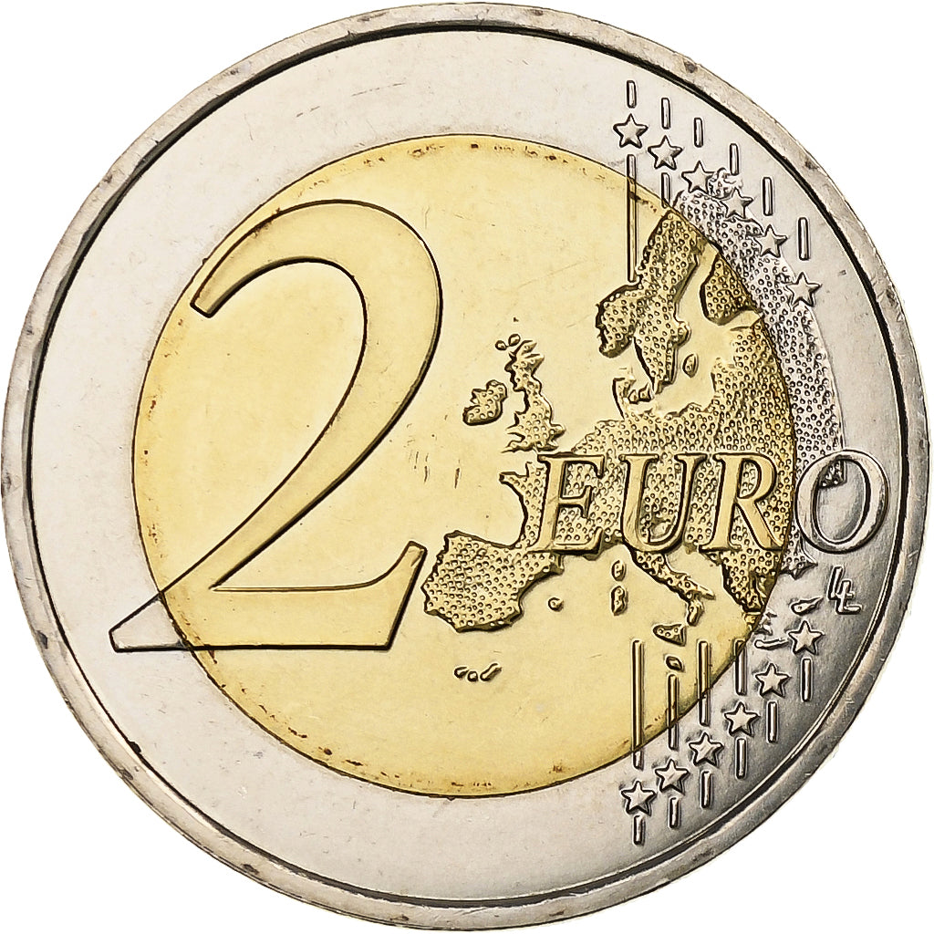 France, 2 Euro, 30 ans du drapeau de l'UE, 2015, Pessac, Bi-Metallic, MS(63)