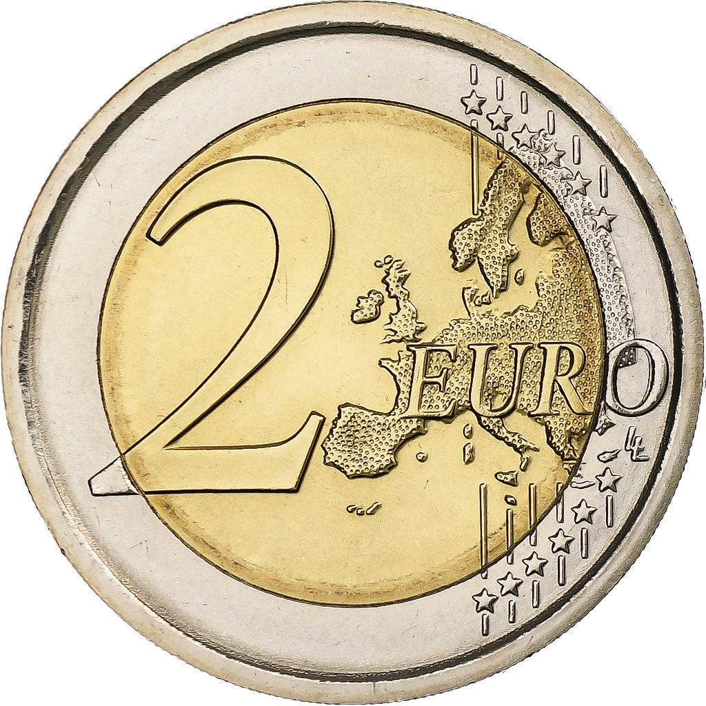 Italia, 2 Euro, 30 ans du drapeau de l'UE, 2015, Rome, Bimetálico, SC