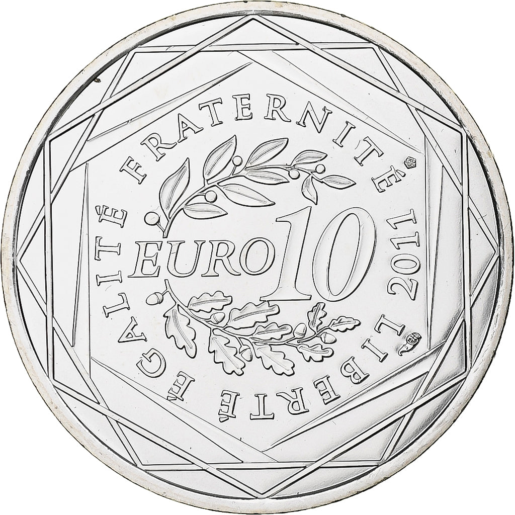 França, 10 Euro, Euros des régions, Guadeloupe, 2011, Pessac, Prata, MS(63)