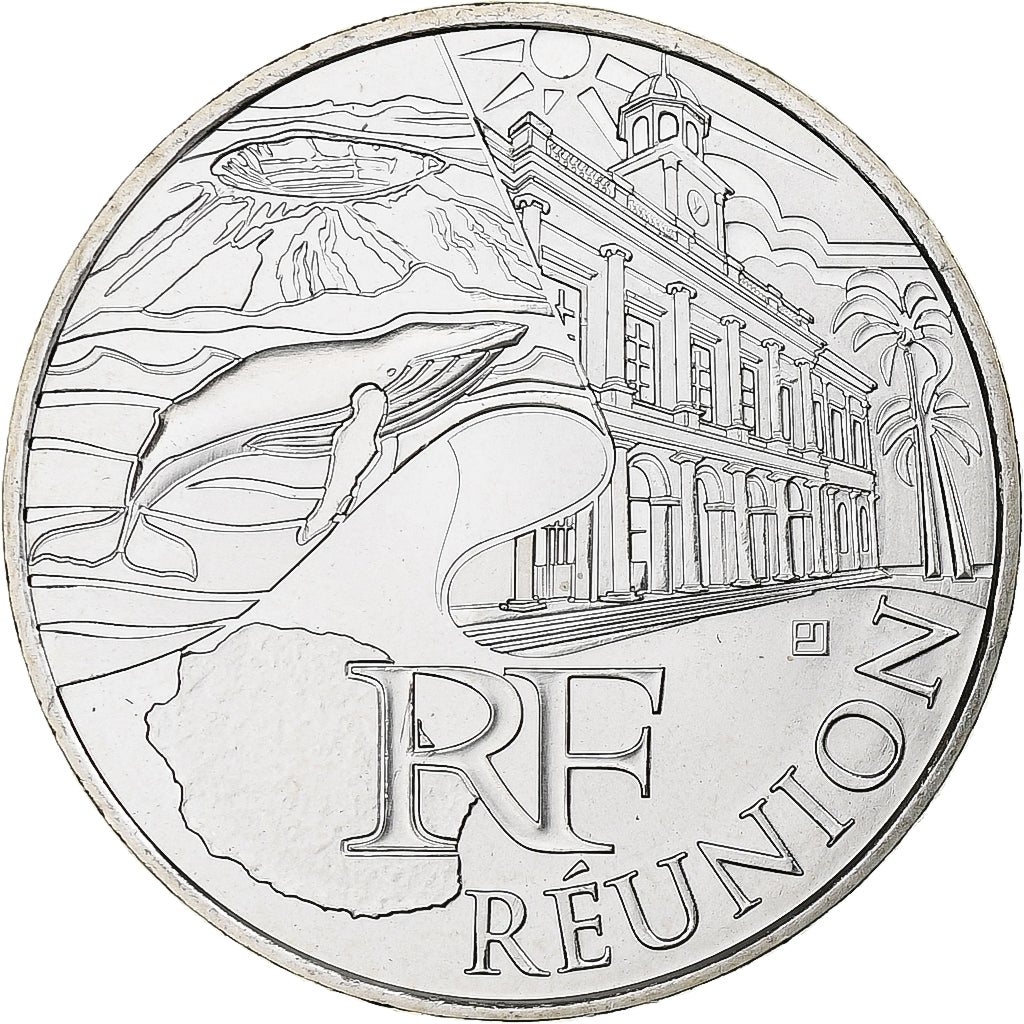 França, 10 Euro, Euros des régions, Réunion, 2011, Pessac, Prata, MS(63)